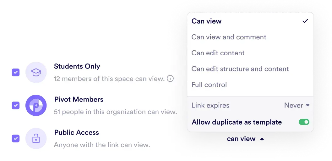 Course access and enrollment controls in Pivot