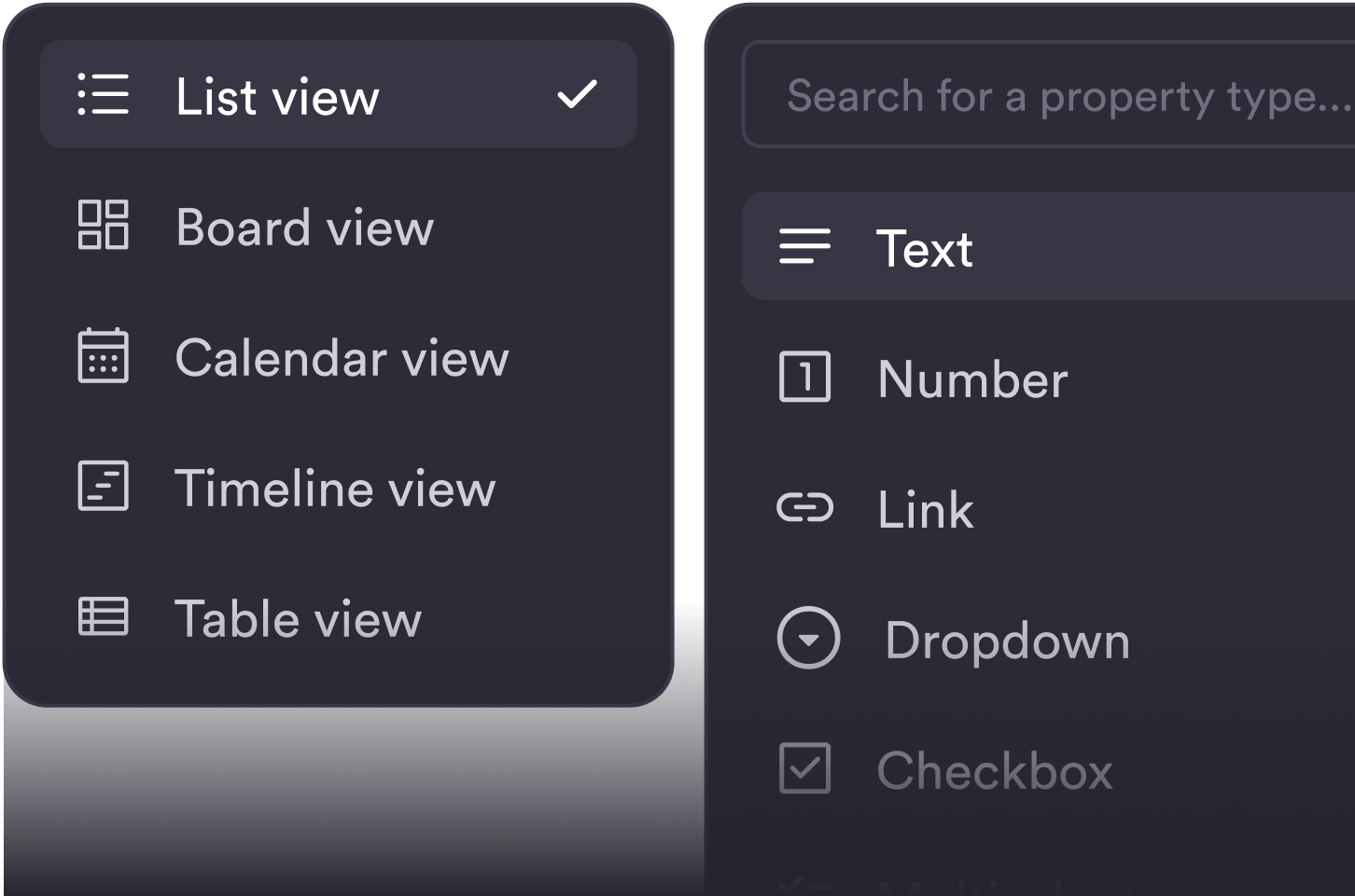 Illustration showing different view options