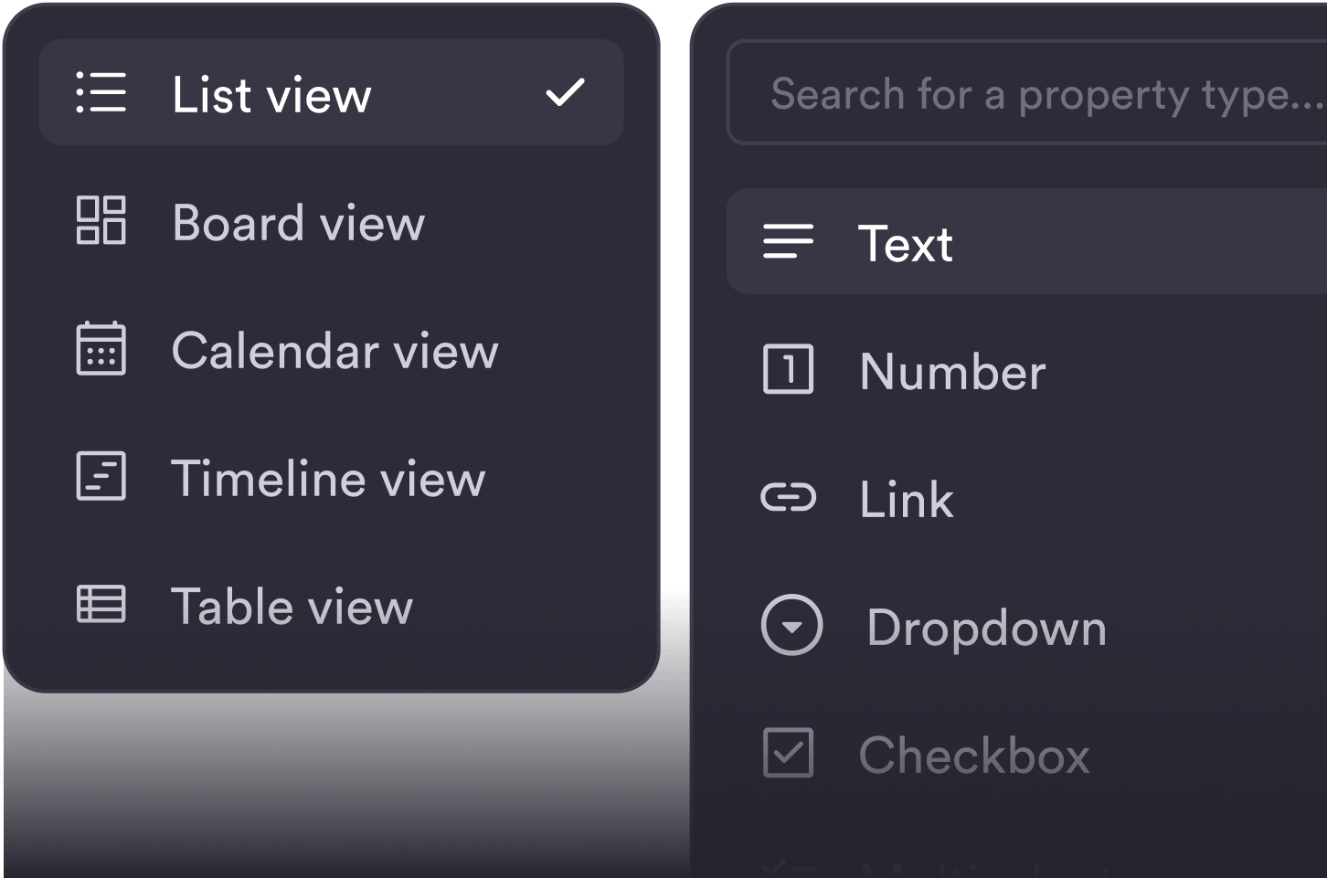 Illustration showing different view options