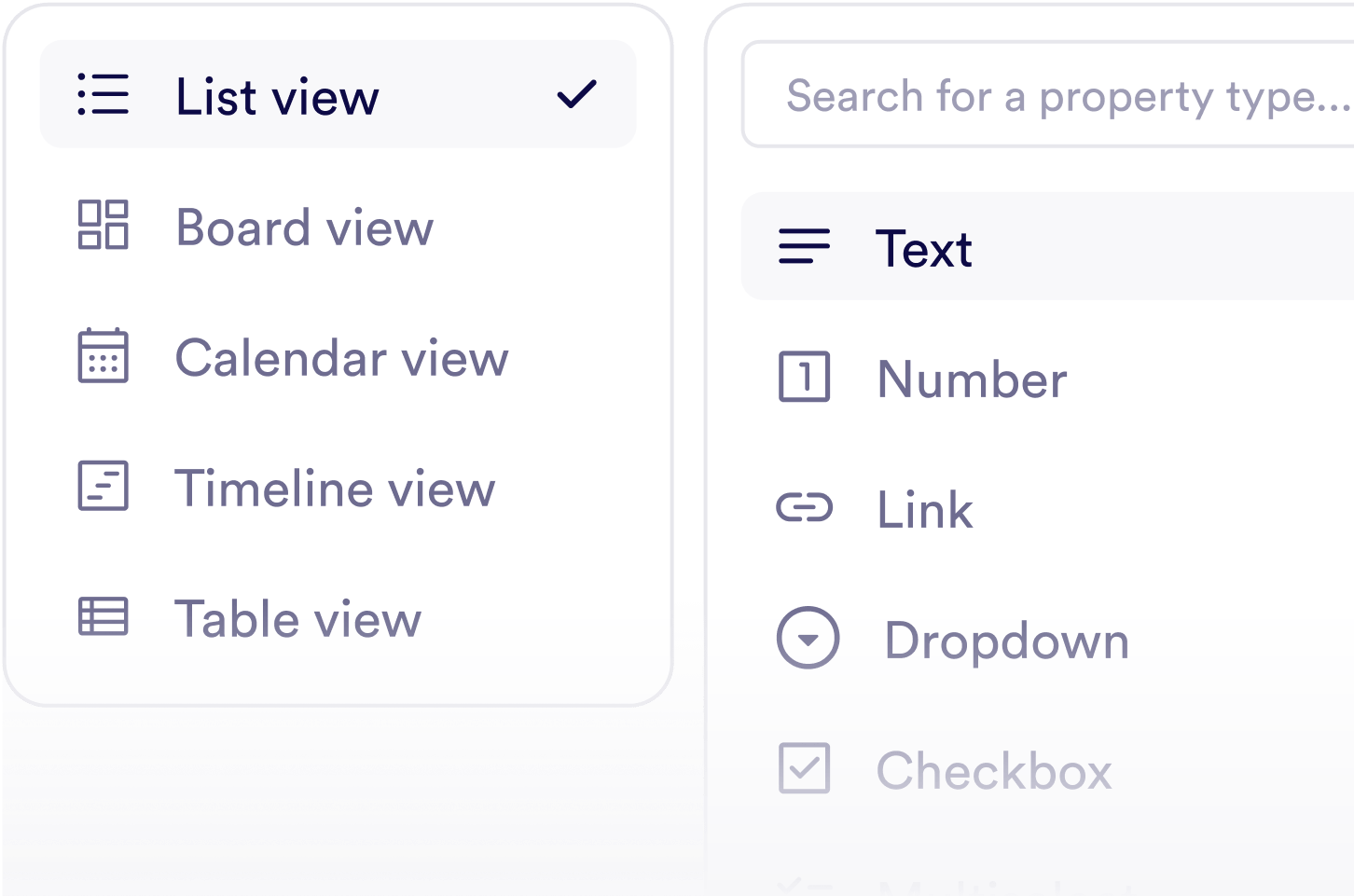 Illustration showing different view options