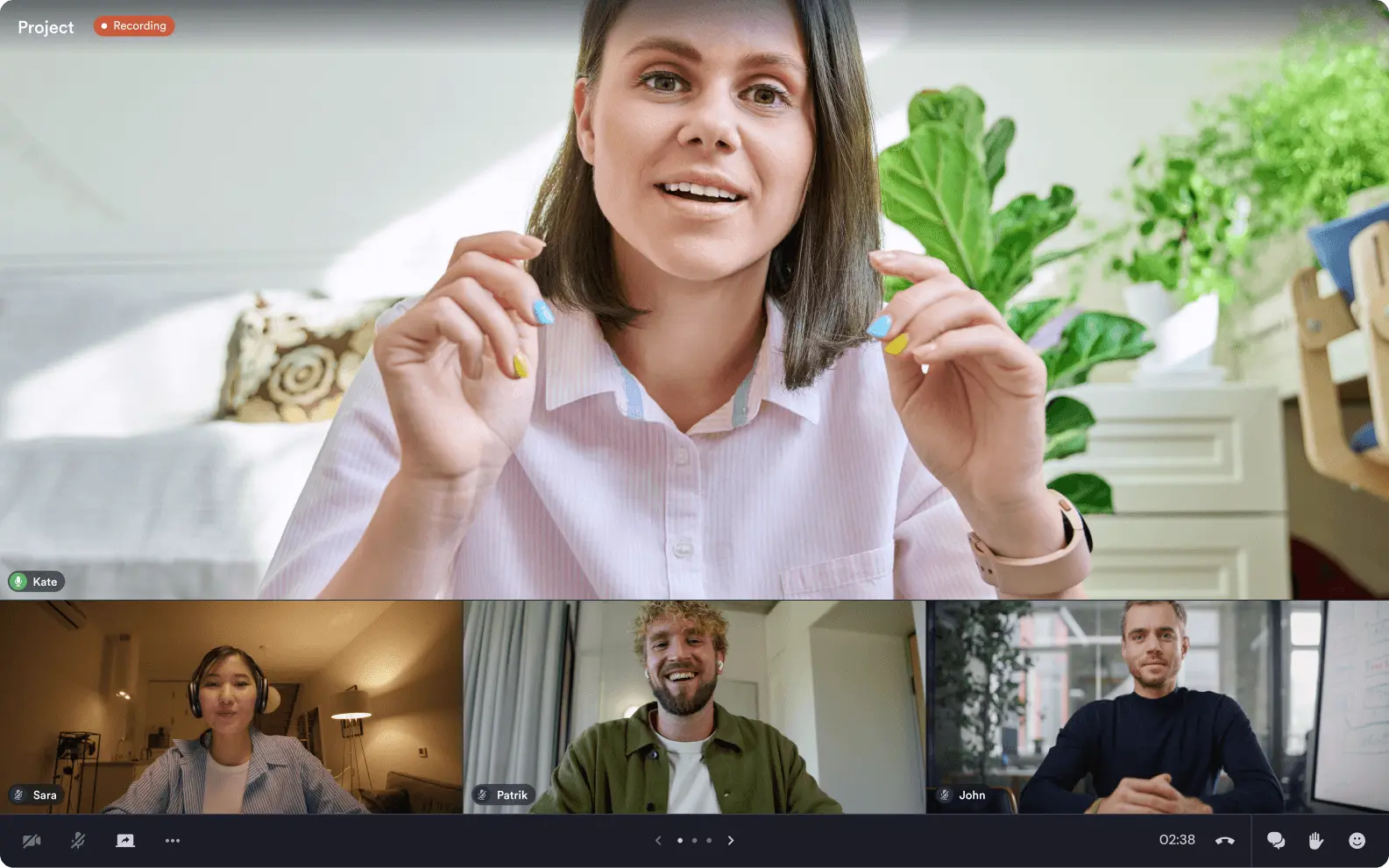 A recorded video call in the Updates & Discussions room
