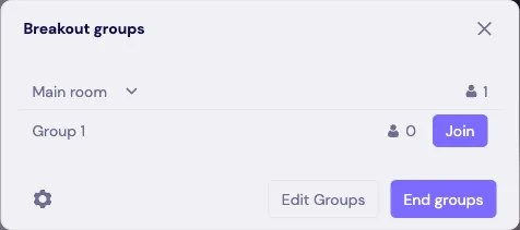 Breakout groups - start
groups