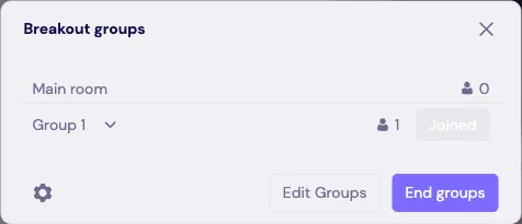 Breakout groups - joining a group