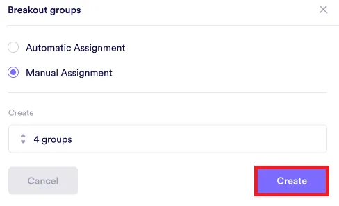 Breakout groups manual assign - Step 2