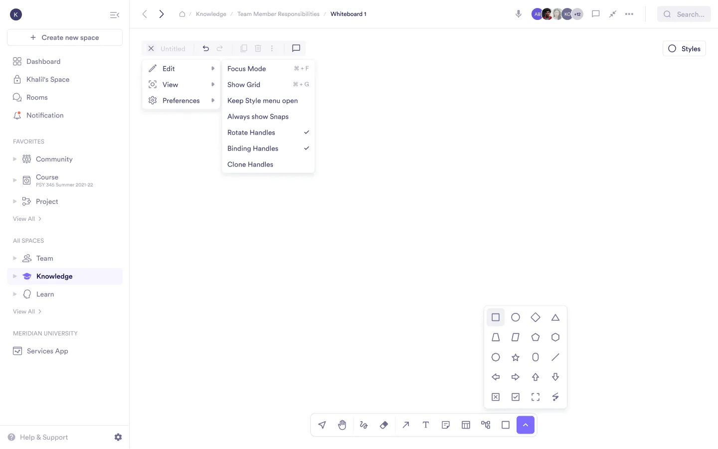 Whiteboard Page Actions