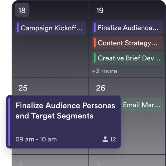 Screenshot of a campaign center