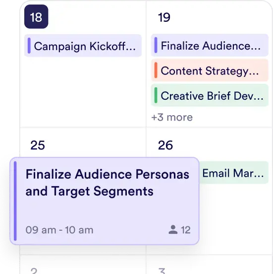 Screenshot of a campaign center