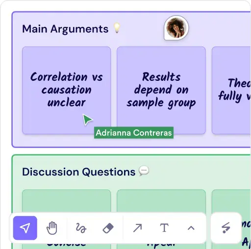 Collaborative whiteboard and discussion in Pivot.