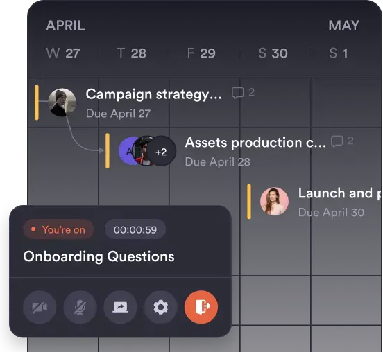 Onboarding hub in Pivot, showing playbooks and goals.