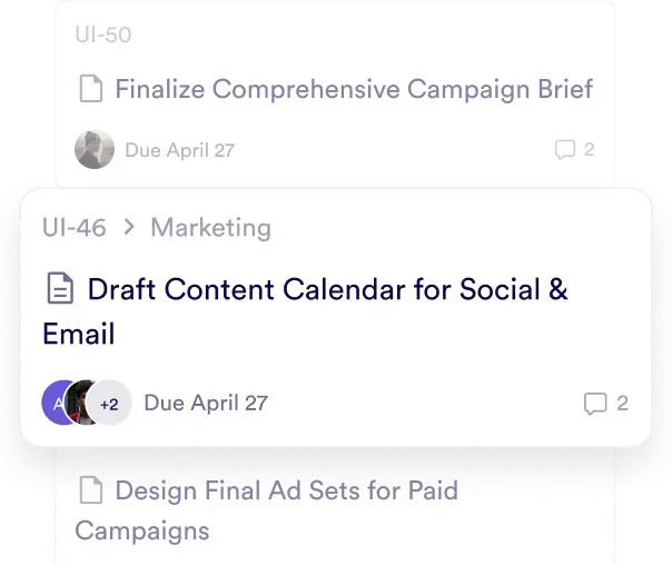 Screenshot of a project delivery space setup in Pivot, showing a kanban board with tasks, owners, and due dates.