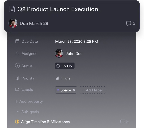 Quarterly planning center in Pivot, showing portfolio goals and timeline dates.
