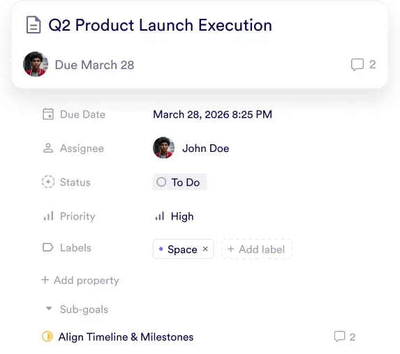 Quarterly planning center in Pivot, showing portfolio goals and timeline dates.